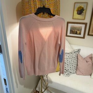 Pink Cardigan with knitted patches